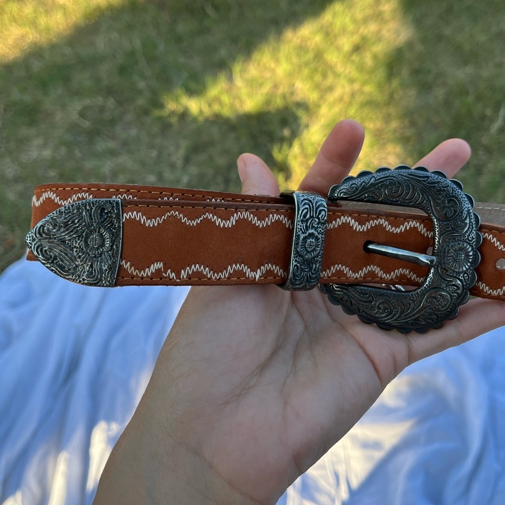 Vintage Talbots brown leather belt Sz L